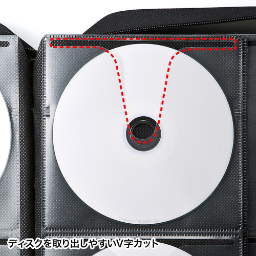 DVD・CDセミハードケース（160枚収納・ブラック） FCD-WL160BK サンワサプライ