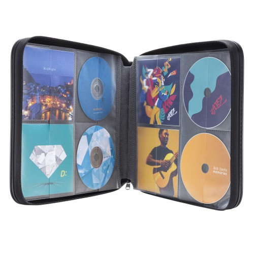 CDジャケット収納対応セミハードケース（160枚収納・ブラック）FCD-WLBD160BBK