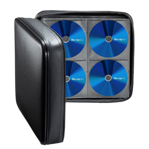 セミハードケース(BD/CD/DVD対応・320枚収納・ファスナーつき・PP製・ブラック)