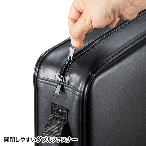 セミハードケース(BD/CD/DVD対応・320枚収納・ファスナーつき・PP製・ブラック)