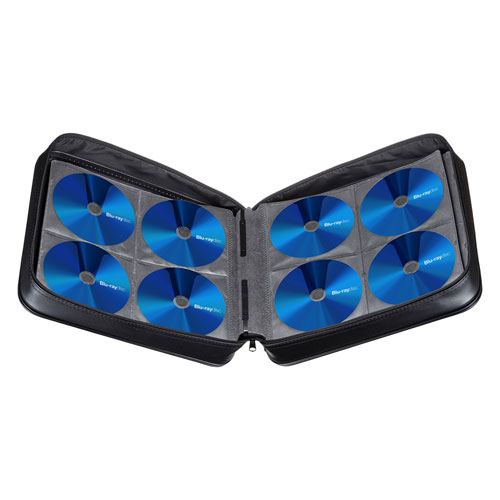 セミハードケース(BD/CD/DVD対応・320枚収納・ファスナーつき・PP製・ブラック)