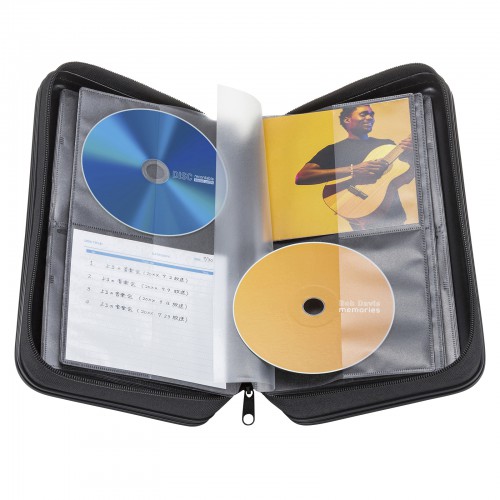 CDジャケット収納対応セミハードケース（96枚収納・ブラック） FCD-WLBD96BBK サンワサプライ