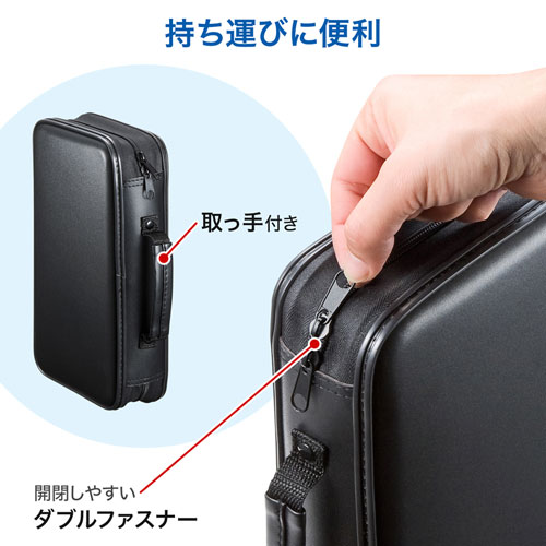 CDジャケット収納対応セミハードケース（96枚収納・ブラック） FCD-WLBD96BBK サンワサプライ