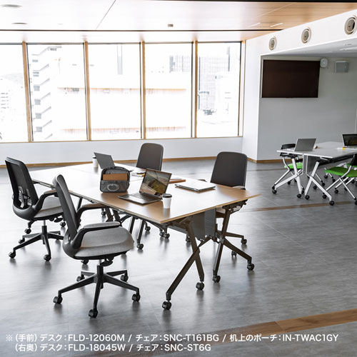 フォールディングデスク（木目・W1800×D450mm） FLD-18045M サンワサプライ