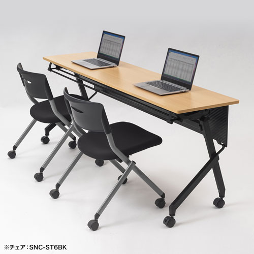 フォールディングデスク（木目・W1800×D450mm） FLD-18045M サンワサプライ