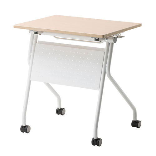 フォールディングデスク（スタッキング・薄い木目・W650×D500mm） FLD-6550BRN サンワサプライ