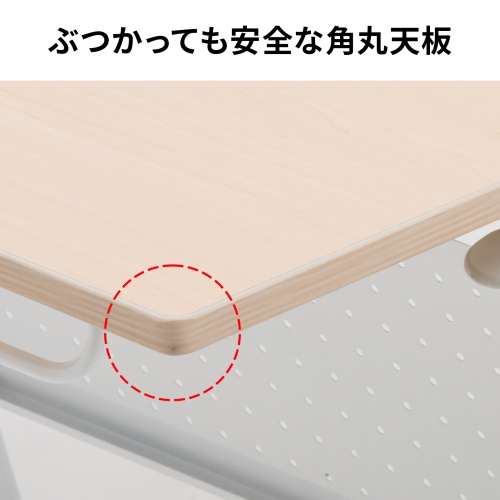 フォールディングデスク（スタッキング・薄い木目・W650×D500mm） FLD-6550BRN サンワサプライ