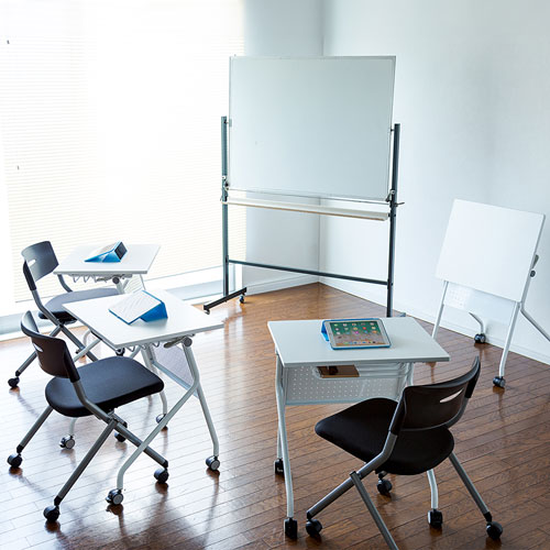 フォールディングデスク（スタッキング・ホワイト・W650×D500mm） FLD-6550WN サンワサプライ