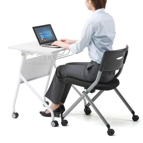 フォールディングデスク（スタッキング・ホワイト・W650×D500mm） FLD-6550WN サンワサプライ