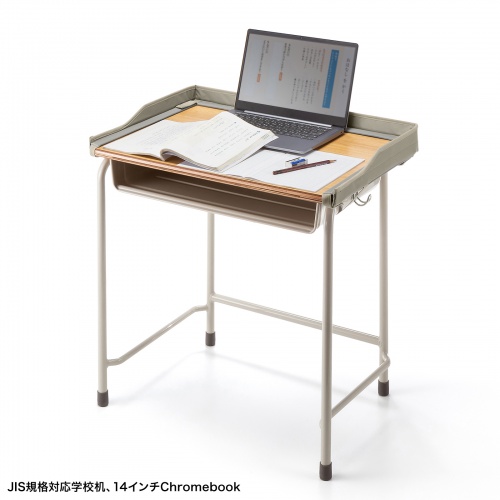 学校用デスク 落下防止ガード（JIS用・布製・簡単設置） FPG-2GY サンワサプライ