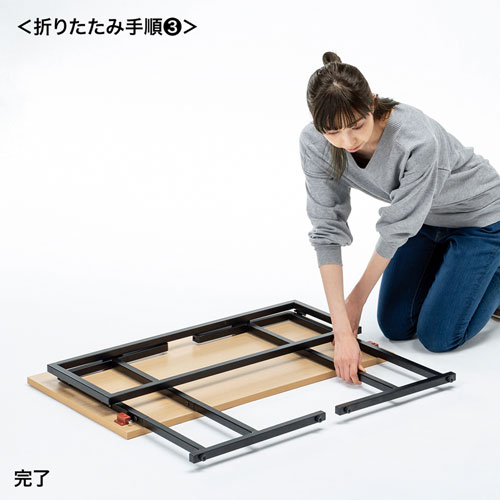 折りたたみデスク（木目・W870×D480×H700mm）