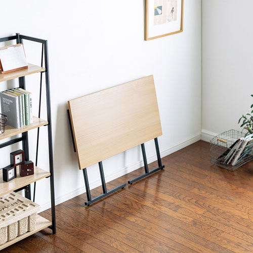 折りたたみデスク（木目・W870×D480×H700mm）