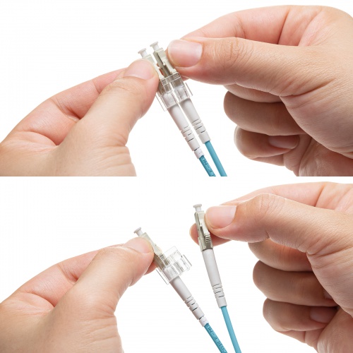 光ケーブル（1m・光ファイバケーブル・アーマードメガネ型・マルチモード・OM3・LC×2-LC×2・アクア）HKB-AMOM3LCLC-01 サンワサプライ