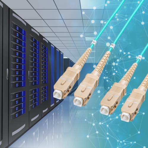 コード集合型光ファイバケーブル（マルチ50μmOM3・両端SC×2・50m）