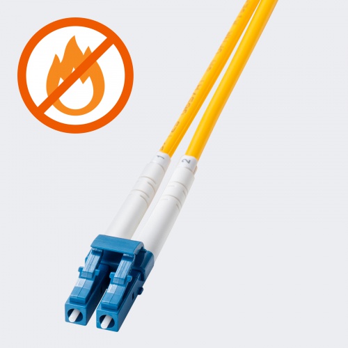 光ファイバケーブル（補強メガネ型・2芯・シングルモード・9μm・LC×2-SC×2・10ギガ・2m）