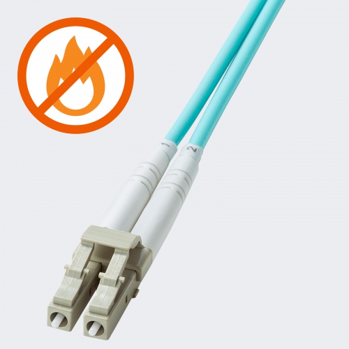 光ファイバケーブル（補強メガネ型・2芯・マルチモード・OM3・50μm・LC×2-LC×2・10ギガ・1m）