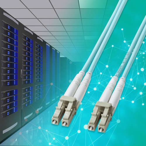 光ファイバケーブル（補強メガネ型・2芯・マルチモード・OM3・50μm・LC×2-LC×2・10ギガ・3m）