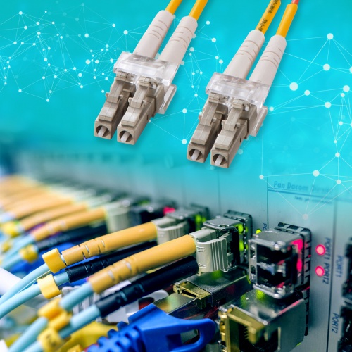 メガネ型光ファイバケーブル（マルチ50μm、LC×2-LC×2、2m）HKB-LCLC5-02N