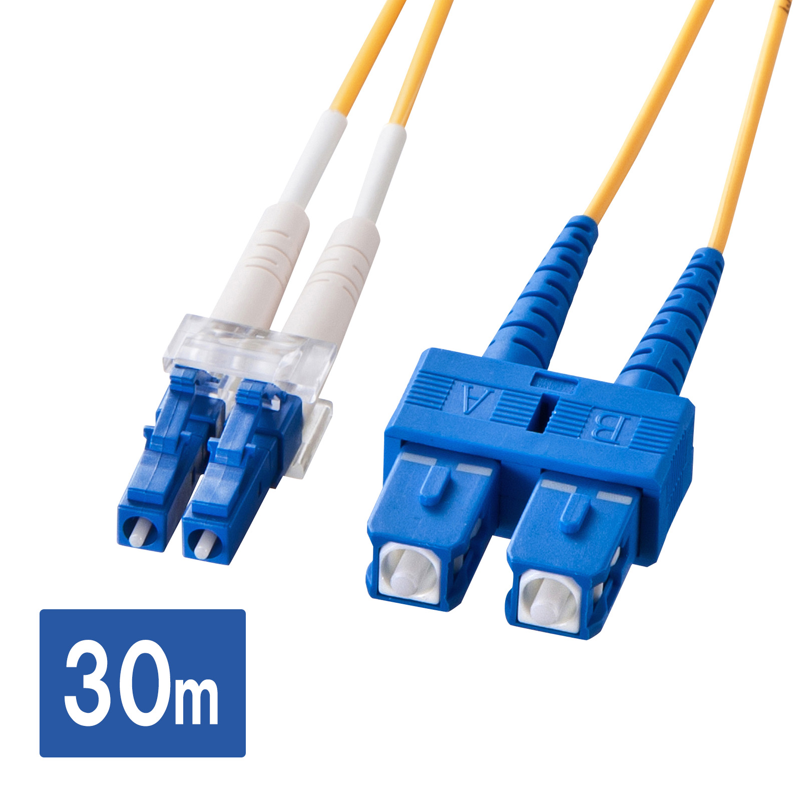 メガネ型光ファイバケーブル（シングル8.6μm、LC×2-SC×2、30m）