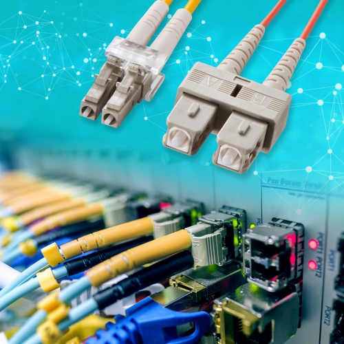 メガネ型光ファイバケーブル（マルチ50μm、LC×2-SC×2、30m）