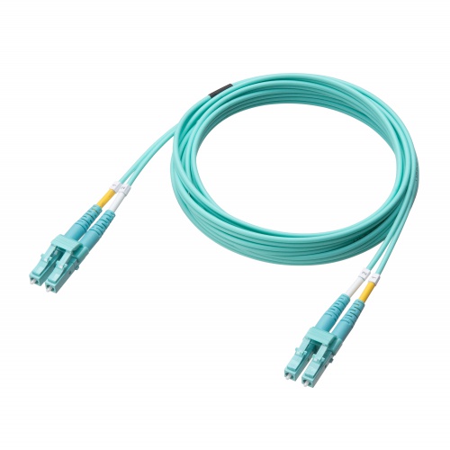 光ファイバケーブル（OM3・10GBASE-SR/SW規格・10Gbps・マルチモード・LC×2-LC×2・メガネ型・2芯・50μm・ショートブーツ・2m）