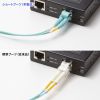 光ファイバケーブル（OM3・10GBASE-SR/SW規格・10Gbps・マルチモード・LC×2-LC×2・メガネ型・2芯・50μm・ショートブーツ・15m）
