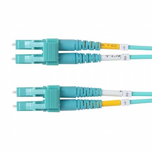 光ファイバケーブル（OM4・10GBASE-SR/SW規格・10Gbps・マルチモード・LC×2-LC×2・メガネ型・2芯・50μm・ショートブーツ・10m）