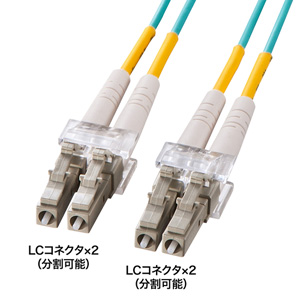 OM3光ファイバケーブル（3m・アクア） HKB-OM3LCLC-03L サンワサプライ