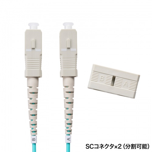 メガネ型光ファイバケーブル（マルチ50μmOM3、SC×2-SC×2、1m）