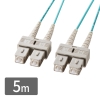 メガネ型光ファイバケーブル(マルチ50μmOM3、SC×2-SC×2、5m)
