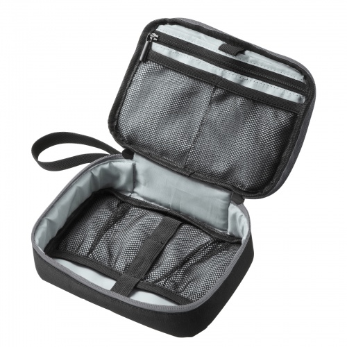 ポーチ（トラベルポーチ・ガジェットポーチ・小物入れ・おしゃれ・大容量・人気・おすすめ・男性・仕切り・コンパクト・収納・便利・持ち運び・黒）IN-AD8BK サンワサプライ