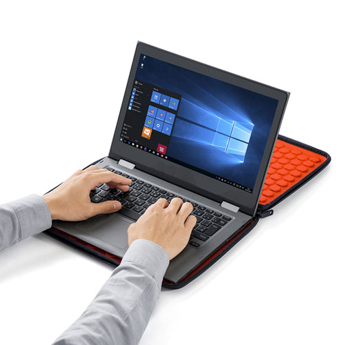 PCインナーケース(13.3型ワイド・衝撃吸収・セミハード・EVA・ダブルファスナー・収納・ブラック)