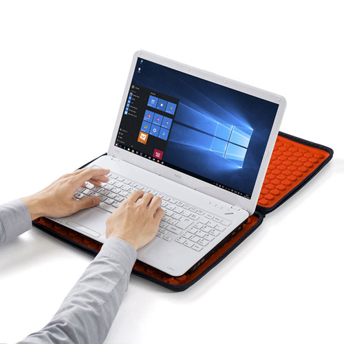 【アウトレット･訳あり・セール】PCインナーケース(15.6型ワイド・衝撃吸収・セミハード・EVA・ダブルファスナー・収納・ブラック)