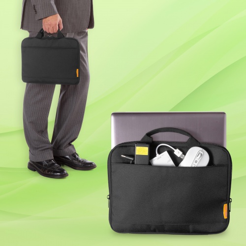 取っ手付きインナーケース（ノートパソコン・11.6インチワイド対応・リサイクルポリエステル使用・ブラック）