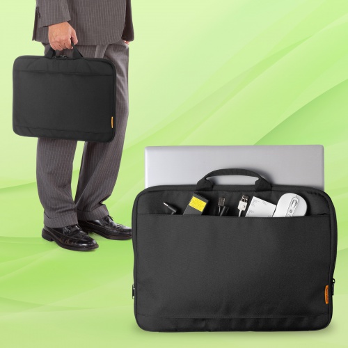 取っ手付きインナーケース（ノートパソコン・15.6インチワイド対応・リサイクルポリエステル使用・ブラック）