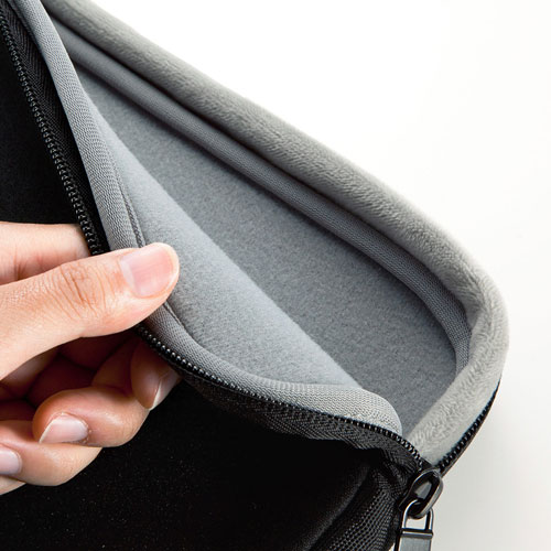 インナーケース（MacBook用・衝撃吸収・低反発ウレタン・13.3インチ・ファスナー付き・ブラック）