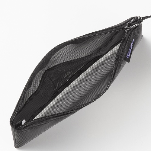 メッシュケース（メッシュポーチ・トラベルポーチ・ナイロン素材・小物入れ・幅20/高さ12cm・ブラック）