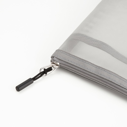 メッシュケース（メッシュポーチ・トラベルポーチ・ナイロン素材・小物入れ・幅20/高さ12cm・グレー）