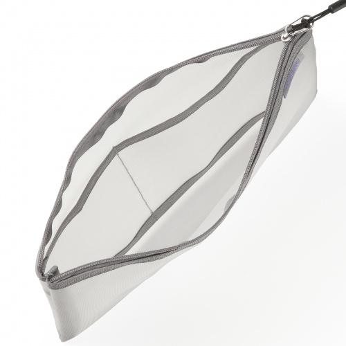 メッシュケース（メッシュポーチ・トラベルポーチ・ナイロン素材・小物入れ・幅25.5/高さ20cm・グレー）