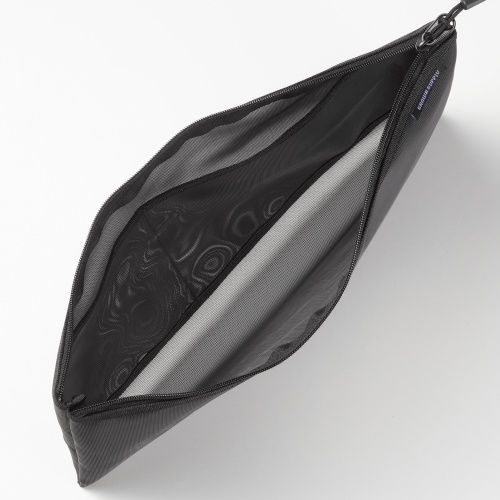 メッシュケース（メッシュポーチ・トラベルポーチ・ナイロン素材・小物入れ・幅29.5/高さ22.5cm・ブラック）