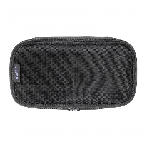 ガジェットケース（メッシュ・トラベルポーチ・モバイルバッテリー・PC周辺機器・ケーブル・整理・旅行・海外旅行・出張・収納・幅20.5×奥行10.5×高さ6.5cm・ブラック）