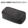 ガジェットケース（メッシュ・トラベルポーチ・モバイルバッテリー・PC周辺機器・ケーブル・整理・旅行・海外旅行・出張・収納・幅20.5×奥行10.5×高さ6.5cm・ブラック）