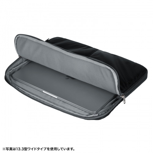 ノートパソコン インナーケース（11.6型ワイドまで対応・取っ手付き・撥水加工・ポケット付き・高耐久・バックインバック・整理・ブラック）