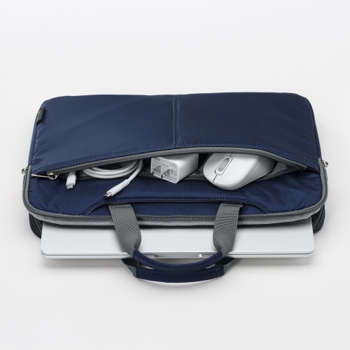 ノートパソコン インナーケース（11.6型ワイドまで対応・取っ手付き・撥水加工・ポケット付き・高耐久・バックインバック・整理・ネイビー）