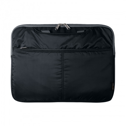 ノートパソコン インナーケース（13.3型ワイドまで対応・取っ手付き・撥水加工・ポケット付き・高耐久・バックインバック・整理・ブラック）