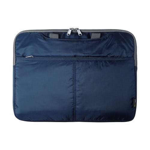 ノートパソコン インナーケース（13.3型ワイドまで対応・取っ手付き・撥水加工・ポケット付き・高耐久・バックインバック・整理・ネイビー）