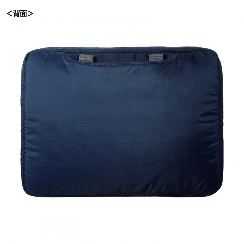 ノートパソコン インナーケース（13.3型ワイドまで対応・取っ手付き・撥水加工・ポケット付き・高耐久・バックインバック・整理・ネイビー）