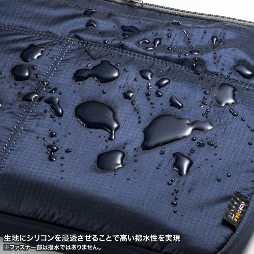 ノートパソコン インナーケース（13.3型ワイドまで対応・取っ手付き・撥水加工・ポケット付き・高耐久・バックインバック・整理・ネイビー）
