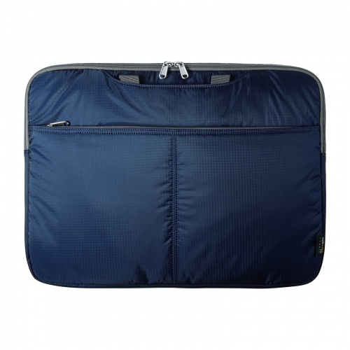 ノートパソコン インナーケース（15.6型ワイドまで対応・取っ手付き・撥水加工・ポケット付き・高耐久・バックインバック・整理・ネイビー）