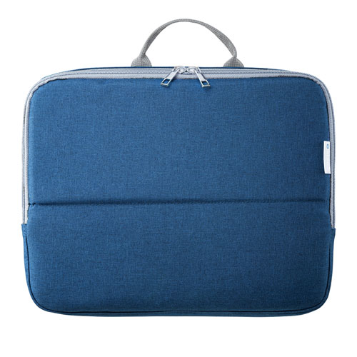 スタンドポーチ(バッグ・自立・テレワーク・小物入れ・卓上・アクセサリ/ガジェット収納・Lサイズ・ブルー)